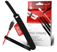 LABEL THE CABLE Clip Fermacavi a Strappo - Fascette Cavi con Nastro a Strappo - Organizer Cavi - 17 cm - LTC BASIC STRAPS - Confezione da 10 - Nero - LTC 1110
