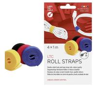 LTC 1230 - Rotoli di velcro a doppio lato, 4 x 1 m, colorati