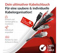 Label-the-cable PRO 5120 organizer per cavi Tubo flessibile cavo Scrivania/Parete Nero 1 pezzo[i] (LTC Pro Cable Tube - White) [PRO5120]