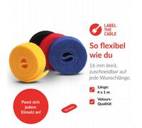 Label-the-cable LTC ROLLs Sintetico Multicolore 4pezzo[i] fascetta (LTC Rolls Cable Management Tape Roll [mixed]) NEW