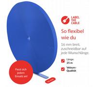 Label-the-cable PRO 1250 Velcro Velour Blu 1 pezzo[i] (LTC Pro Roll Cable Management Hook and Loop Tape [Blue]) NEW