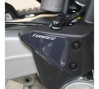 labelbike - 2 Adesivi in Resina Gel 3D Protezioni e Decorazioni di Battitacco Moto compatibili con Aprilia Tuareg 660 2022-2025 - Colore Carbonio