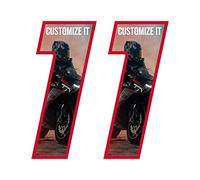 labelbike - 2 Adesivi Moto Numeri Personalizzati - altezza numero 13 cm numero Custom '1'