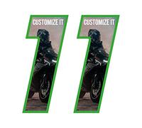 labelbike 2 Adesivi Moto Numeri Personalizzati Numero Custom 1"
