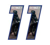 labelbike 2 Adesivi Moto Numeri Personalizzati Numero Custom '1'