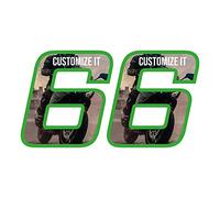 labelbike 2 Adesivi Moto Numeri Personalizzati Numero Custom '6'