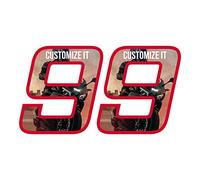 labelbike 2 Adesivi Moto Numeri Personalizzati Numero Custom '9'