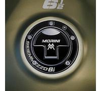 labelbike - Adesivo 3D Moto Tappo Serbatoio Decorazione e Protezione in Resina con Licenza Ufficiale Moto Morini SEIEMMEZZO SCR - Colore Carbonio Grigio Nero