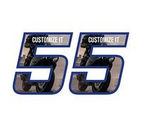 labelbike - Coppia di Adesivi Numeri Moto Personalizzati - altezza numero 4 cm numero Custom '5'