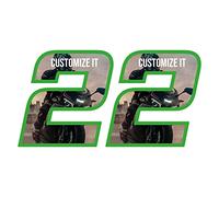 labelbike - Coppia di Adesivi Numeri Moto Personalizzati - altezza numero 8 cm numero Custom '2'