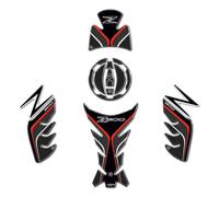 labelbike - Kit di Adesivi in Resina Gel 3D Decorazioni e Protezioni Moto compatibili con KAWASAKI Z900 - Colore Simil Carbonio con finiture Grigie e Rosse