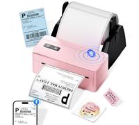 LabelCreate Stampante termica Bluetooth per etichette con porta etichette, stampante per etichette di spedizione rosa 4x6 per piccole imprese, compatibile con telefoni iOS Android, pad e PC