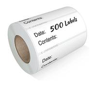 Labelebal 500 etichette per alimenti, 2,5 x 7,6 cm, etichette rimovibili per contenitori alimentari, etichette per barattoli di vetro, etichette per alimenti senza residui, perfette per la cucina