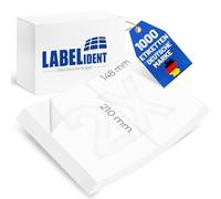 Labelident Etichetta di spedizione - 210 x 148 mm - 1.000 etichette autoadesive su 500 fogli DIN A4 I etichette di spedizione A5 per DHL, DPD, Fedex, GLS, Hermes, UPS - per stampanti laser e inkjet I