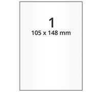Labelident - Etichette formato DIN A6, autoadesive, 105 x 148 mm, 400 etichette di carta su 400 fogli DIN A6, autoadesive, opache