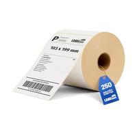 Labelident Etichette per spedizioni DHL, UPS, DPD - 103 x 199 mm - 500 etichette termiche senza BPA, Eco su 2 rotoli (n), nucleo da 1 pollice, termodirette permanenti, perfo.
