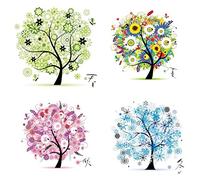 Labellevie DIY - Kit da ricamo a punto croce, 45 cm x 45 cm: Albero della Vita Quatre saisons