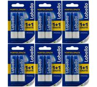 Labello Balsamo Labbra Originale 6 X 2 Pezzi 4,8G 24H Cura Senza Oli Minerali