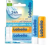Labello Bipack Sun Protect SPF30 e Hydro Care SPF15 2 x 4.8 g, Burrocacao labbra in confezione doppia, Duo con burrocacao protezione solare idratante e balsamo labbra con filtri UVA/UVB