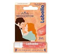 Labello Bridgerton Limited Edition Peach Tea 4.8 g, Balsamo labbra colorato in edizione limitata, Burrocacao labbra lip balm idratante 24h con aroma di Pesca e tocco di colore brillante