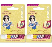 Labello Candy Apple Dream Limited Disney Princess Edition, matita profumata per labbra con aroma fruttato, balsamo per labbra nutriente per bambini dai 3 anni in su, 4,8 g (Confezione da 2)