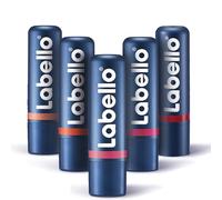 Labello Caring Beauty Lip & Cheek Burrocacao labbra e guance, Balsamo labbra colorato e blush stick nelle tonalità Nude, Coral, Pink Nude, Pink e Red, 5 lip balm da 4.8 g - Kit Esclusiva Amazon