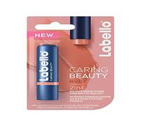 Labello Caring Beauty Nude (1 X 5,5 Ml), Stick per Labbra Con Burro Di Karité E Olio Di Mandorle, Balsamo A Labbra Di Colore Neutro Per 24 H Di Idratazione