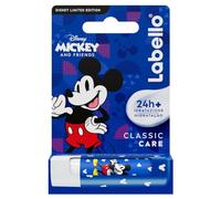 Labello Classic Care Disney Limited Edition 4.8 g, Balsamo labbra con divertente design con Mickey Mouse, Burrocacao bambini 3+ idratante fino a 24 ore, Burrocacao labbra senza oli minerali