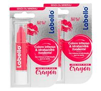 Labello Crayon Lipstick Colore Hot Pink Matitone Labbra Burrocacao con Formula Arricchita di Oli Naturali Idratante Nutriente Fucsia Brillante - 2 Stick