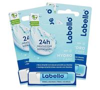 Labello Hydro Care Burrocacao Idratante Balsamo Labbra con Burro di Karité e Oli Naturali Nutrienti SPF 15 Protezione Solare - 3 Stick
