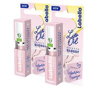 Labello Lip Oil Effetto Glossy Lucidalabbra Colore Glossy Shine Lip Gloss con Formula Vegana Volumizzante 100% Naturale - 2 Stick