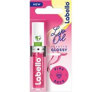 Labello Lip Oil Effetto Glossy Pink Rock 5.5 ml, Lucidalabbra volumizzante e idratante, Olio labbra con Olio di Jojoba Bio e Oli di origine 100% naturale, Lip gloss per labbra morbide e luminose