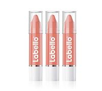 Labello Lips2Kß Color Lip Balm Rosy Nude, confezione da 3 (3 x 3 g), cura delle labbra con colori intensi, rossetto con vera cura del labello, nude