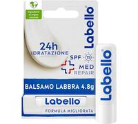 Labello Med Repair 4.8 g, Burrocacao labbra idratante e fondente sulle labbra, Balsamo labbra riparatore con vitamina E e oli naturali, Burrocacao protezione solare SPF 15