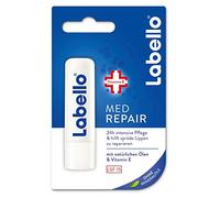 Labello Med Repair - Balsamo per le Labbra con Crema Solare SPF 15 e Vitamina E per Protezione Intensiva, Senza Oli Minerali