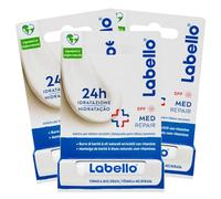 Labello Med Repair Burrocacao Labbra Idratante e Fondente sulle labbra Balsamo Labbra Riparatore con Protezione Solare SPF 15 Vitamina E e Oli Naturali - 3 Stick