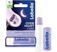 LABELLO Overnight Care - Balsamo per labbra con burro di karitè e olio essenziale di lavanda per labbra delicate al mattino, balsamo per labbra per 8 ore di cura durante la notte (4,8 g)