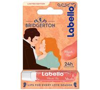Labello Bridgerton Limited Edition Peach Tea 4.8 g, Balsamo labbra colorato in edizione limitata, Burrocacao labbra lip balm idratante 24h con aroma di Pesca e tocco di colore brillante