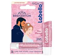 Labello Bridgerton Limited Edition Rose Meringue 4.8 g, Balsamo labbra colorato dal design romantico in edizione limitata, Burrocacao labbra lip balm idratante 24h con aroma di Rosa e tocco perlato