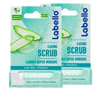 Labello Scrub Idratante Aloe Vera Bio Burrocacao Labbra con Particelle Esfolianti con Vitamina E Esfoliante Senza Oli Minerali e Microplastiche - 2 Stick