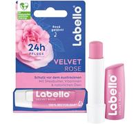 Labello Velvet Rose - Matita per la cura delle labbra con profumo di rosa per 24 ore di umidità, balsamo per labbra nutriente con burro di karitè e olio di jojoba (4,8 g)