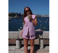 Labelrail x Rebecca Olivia - Top rosso a quadri con bottoni in coordinato 34