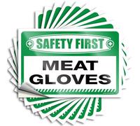 Labels & Safety First Meat Gloves 3D Wall Decor Stick-on for Garage Decor for Man - Cartello bar per la decorazione della casa (20 x 30 cm, 1 pezzo)