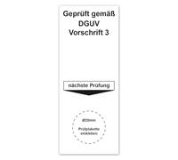 LabelTec Placca di base testata secondo la prescrizione DGUV 3 prova successiva 40 x 100 m - con segnaposto per targa di prova - marcatura di manutenzione autoadesiva impermeabile LTH001 (10, per Ø 20