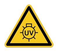 LabelTec Segnale di avvertimento contro raggi UV, simbolo di avvertimento secondo DIN EN ISO 7010 ASR A1.3 KW022, adesivo di avvertimento contro le radiazioni per aree laser, laboratori, macchine