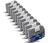 Labelwell 10x Nastri per Etichette Compatibile per Brother TZe-231 TZe231 TZ-231 12mm 0.47 TZ Nastro Laminato Cassette per Brother P-touch PT-107B 1000 H105 H110 H100R H100LB E100 D400 Nero su Bianco
