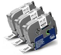 Labelwell 18mm Nastro per Etichette Compatibile per Brother TZe-241 TZe241 TZ241 TZ-241 Laminato Nero su Bianco TZ Tape per Brother P-touch PT-2430 D450VP D400 E300VP E500VP P900W P950NW P750W D600VP
