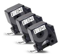 Labelwell 3x 24mm x 7m Nastro Etichette Compatibile per Dynmo D1 53713 S0720930 Nero su Bianco per Dynmo MobileLabeler Labelwriter 450 Duo LabelManager 450D 500TS Labelwriter 450 Duo