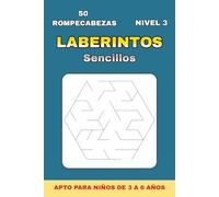 Laberintos Simples Nivel 3 para Niños 3-6 Años: 50 Laberintos Hexagonales + 50 Soluciones | Libro 6×9 Pulgadas | Perfecto para Regalo en Vacaciones, Festivos y Tiempo Libre