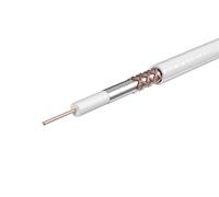 Labgear Cavo coassiale satellitare 250 m tamburo RG6 bianco antenna digitale dati e satellitare cavo TV coassiale a iniezione di gas, schiuma dielettrica intrecciata, schermatura in alluminio, guaina